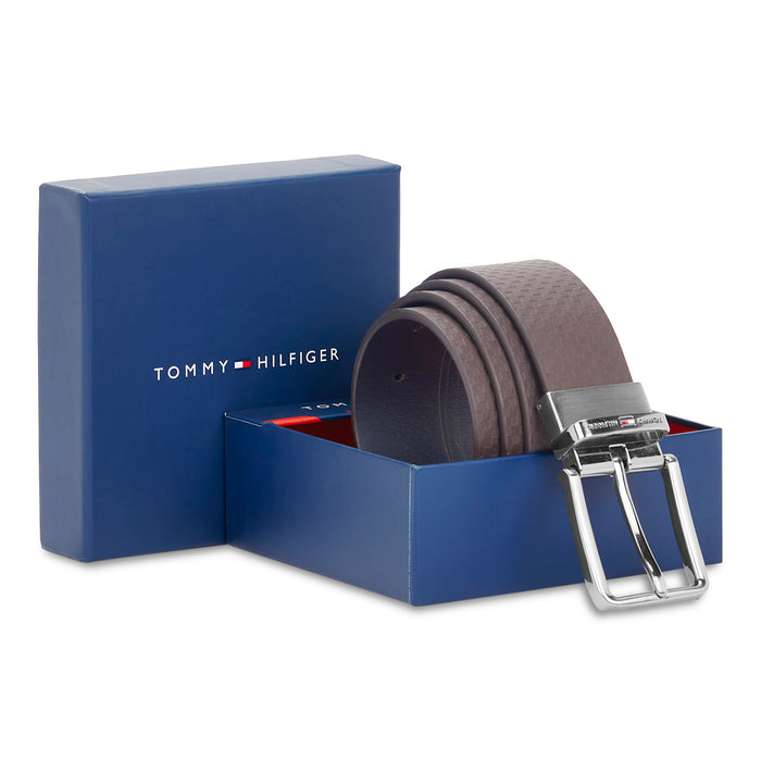 Tommy Hilfiger Amadeo Men's Reversible Leather Belt Brown