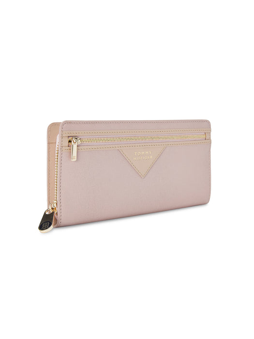 Tommy Hilfiger Nina Womens PU Zip Around Wallet With Sling pink