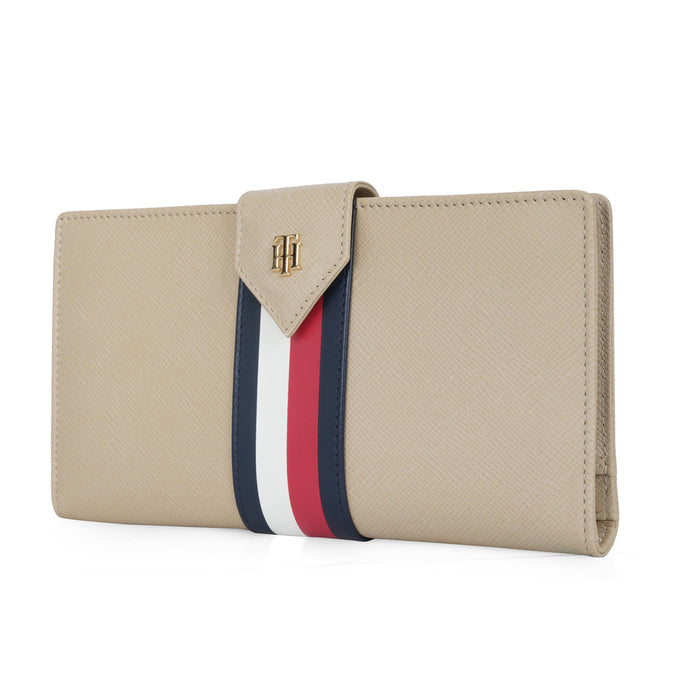 Tommy Hilfiger Daniella Womens Leather Small Wallet Beig