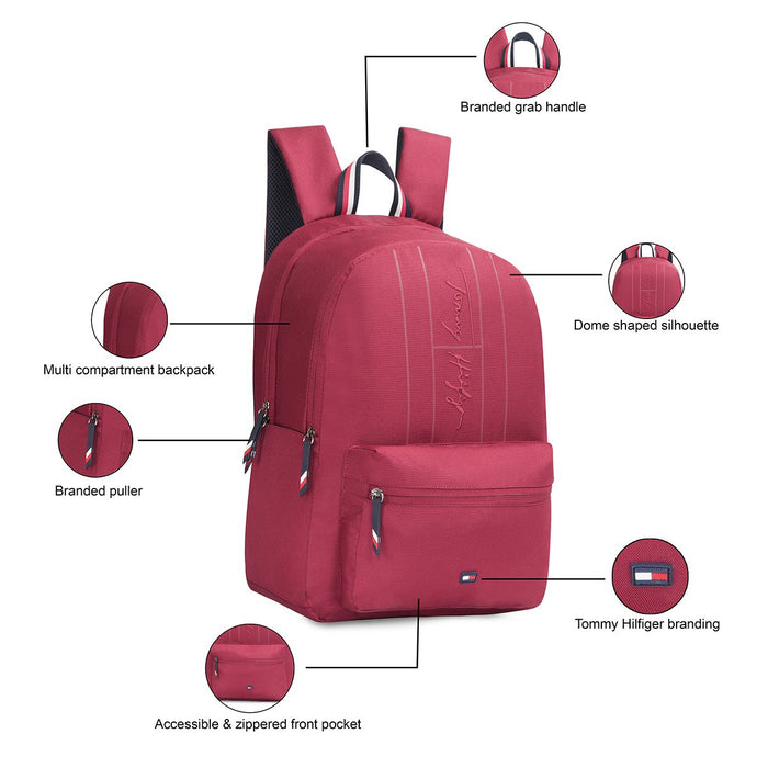 Tommy Hilfiger Stratton Non Laptop Backpack Burgundy