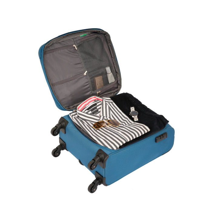 United Colors of Benetton Macau Soft Luggage Teal Blue Cabin