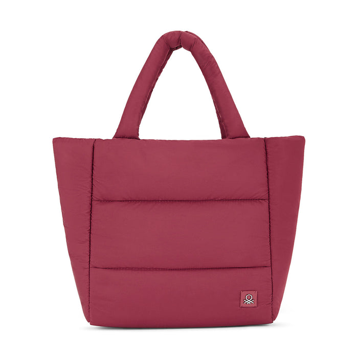 United Colors of Benetton Luna Woman's PU Puffer Tote-Maroon