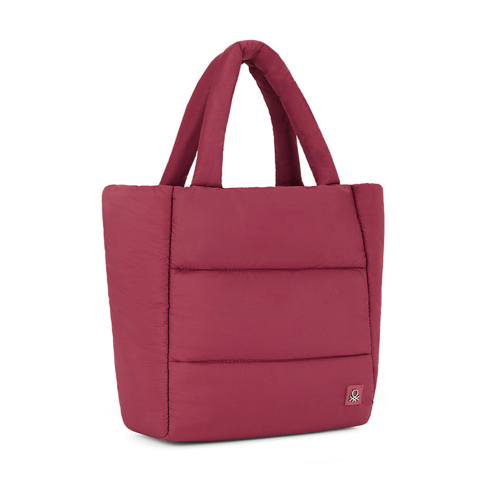 United Colors of Benetton Luna Woman's PU Puffer Tote-Maroon