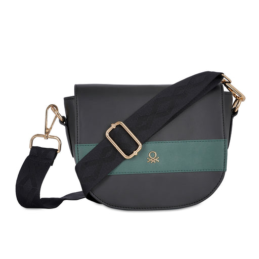 United Colors of Benetton Francesca Woman's PU Sling Black Green