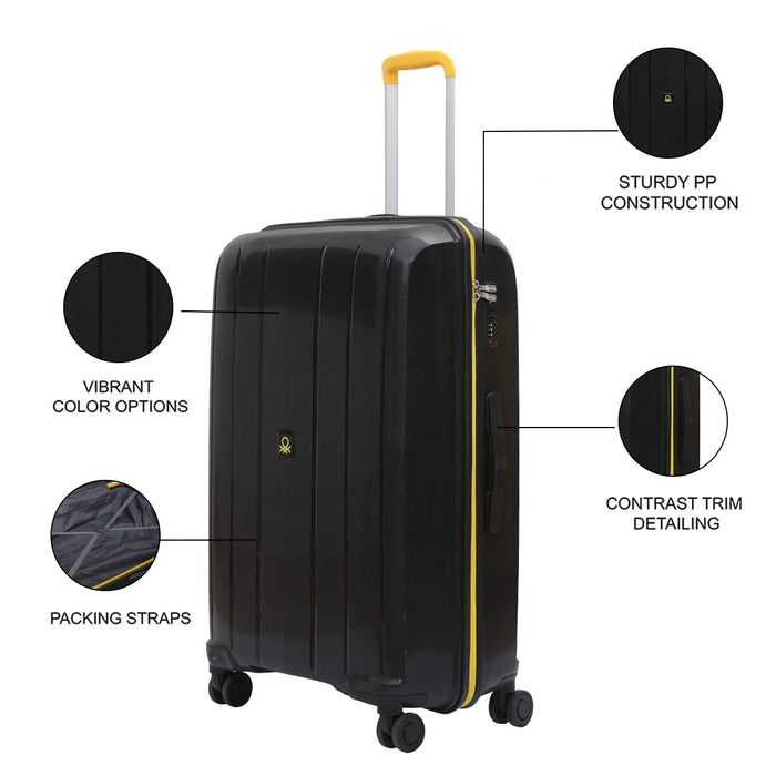 United Colors Of Benetton Wayfarer Hard Luggage Black