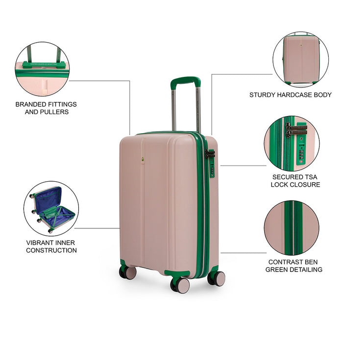 United Colors of Benetton Emerald Hard Luggage Pink