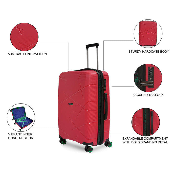 United Colors of Benetton Moonstone Hard Luggage Red