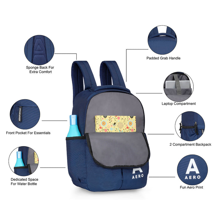 Aeropostale Tucker Laptop Backpack Navy