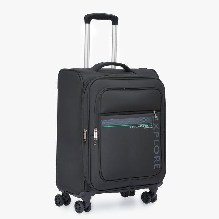 United Colors of Benetton Garret Soft Luggage Black Cabin