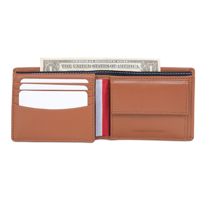 Tommy Hilfiger Ale Men'sa Men's Multicard Coin Wallet Tan