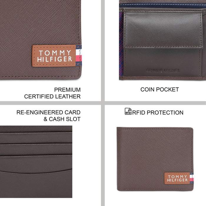 Tommy Hilfiger Brant Men's Global Coin Wallet Brown