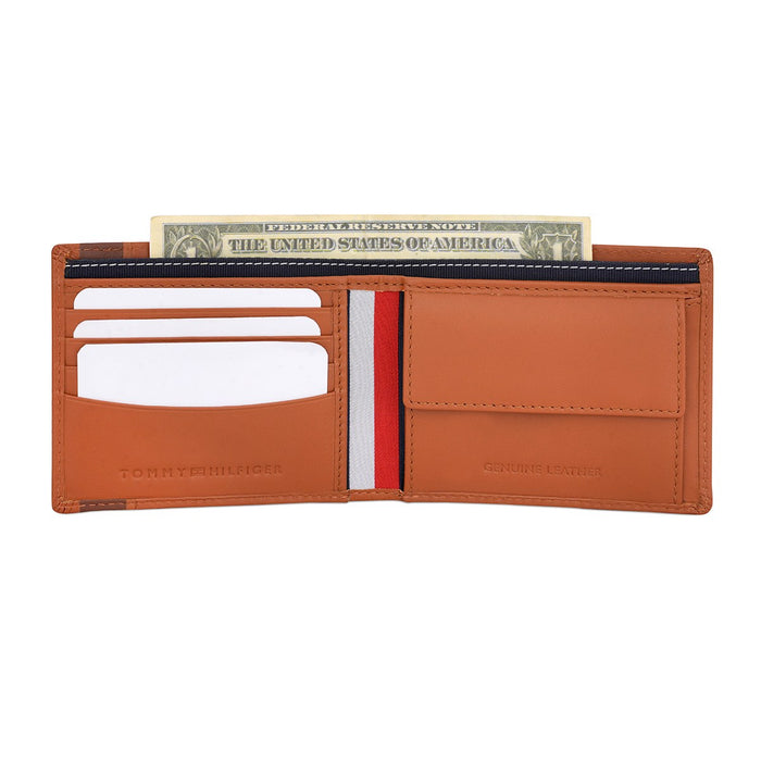 Tommy Hilfiger Bruce Men's Global Coin Wallet Tan