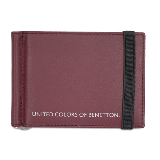 United Colors of Benetton Wiley Money Clip Wallet Wine