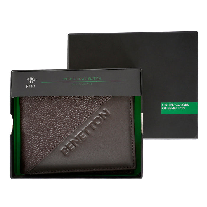 United Colors of Benetton Anselmo Passcase Wallet Brown