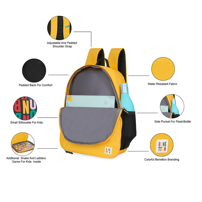 United Colors of Benetton Breeze Back to School Backpack Yellow