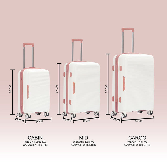 United Colors of Benetton Opal Hard Luggage White Cabin