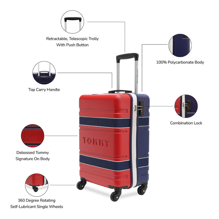 Tommy Hilfiger Las Vegas Unisex Hard Luggage Red