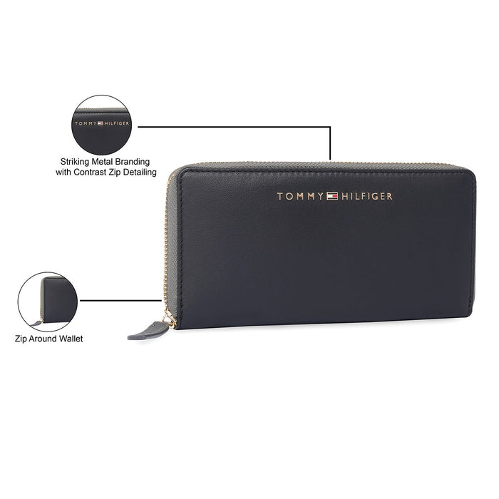 Tommy Hilfiger Bretha Women's Zip Around Wallet Black+grey