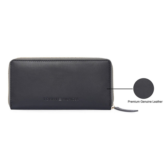 Tommy Hilfiger Bretha Women's Zip Around Wallet Black+grey