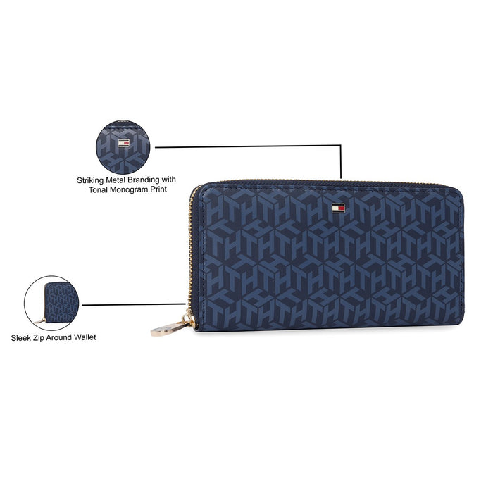 Tommy Hilfiger Aliciya Women's Zip Around Wallet Navy