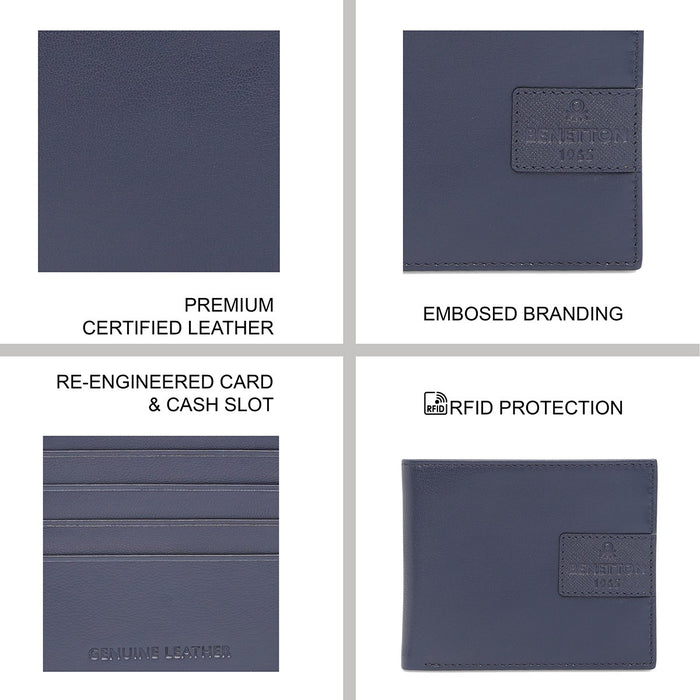 United Colors Of Benetton Jodeco Men's Slimfold Wallet Navy