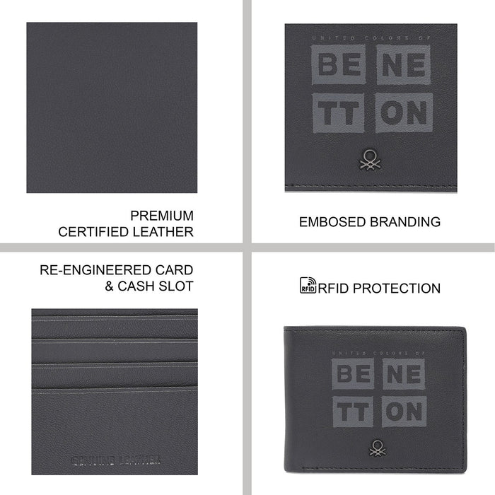 United Colors Of Benetton Stanley Men's Slimfold Wallet Black