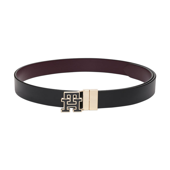 Tommy Hilfiger Cynus Womens Reversible Belt Black Wine