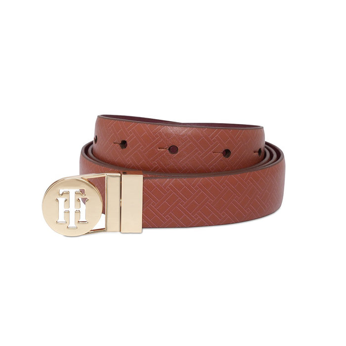 Tommy Hilfiger Riza Womens Reversible Belt Tan Wine