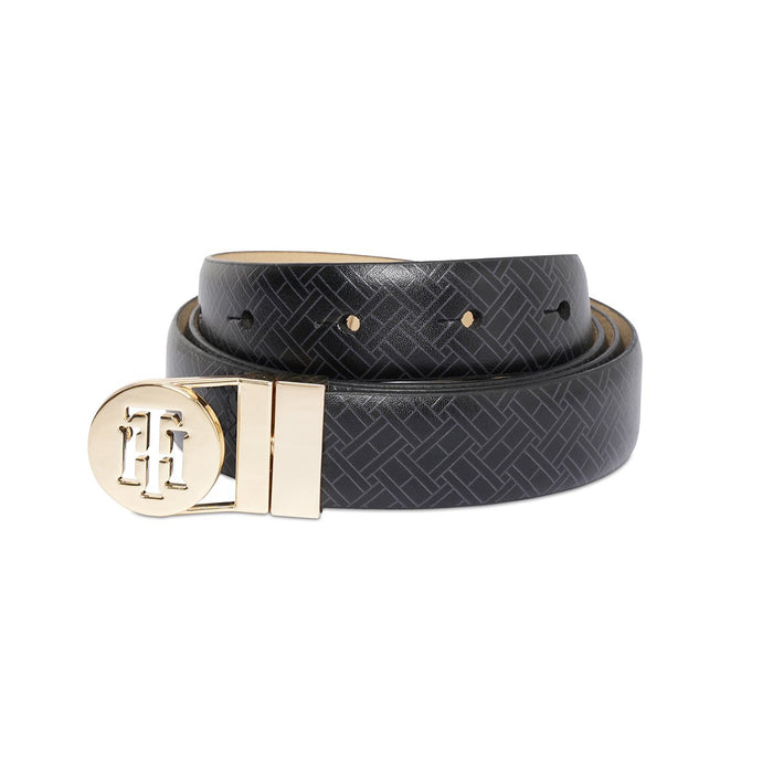 Tommy Hilfiger Riza Womens Reversible Belt Black Beige