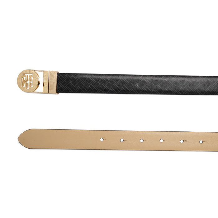 Tommy Hilfiger Riza Womens Reversible Belt Black Beige