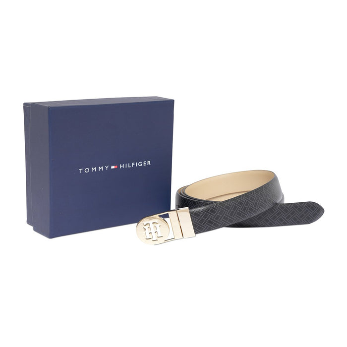 Tommy Hilfiger Riza Womens Reversible Belt Black Beige