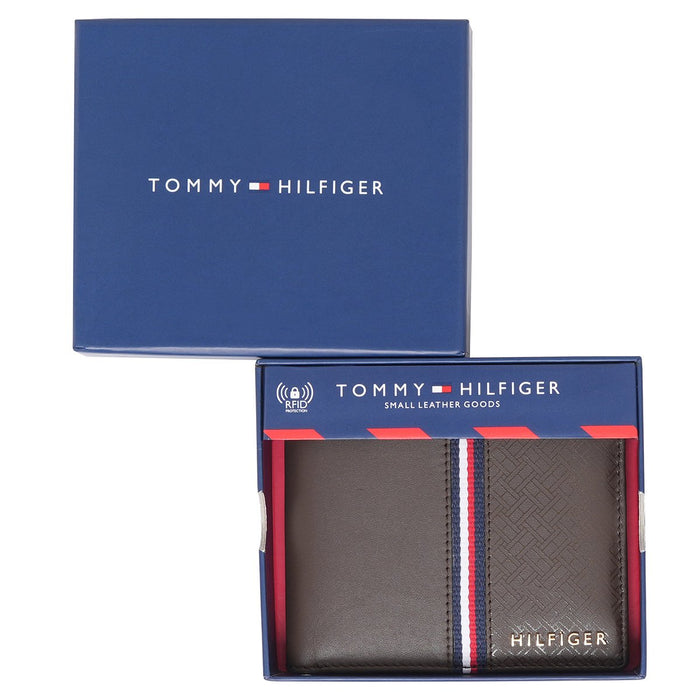 Tommy Hilfiger Zadar Mens Passcase Wallet Brown