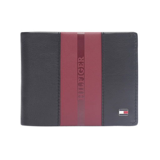 Tommy Hilfiger Alimos Men'S Global Coin Wallet Black+Wine