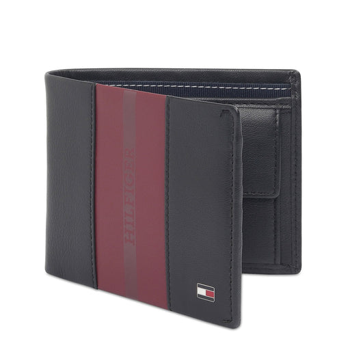 Tommy Hilfiger Alimos Men'S Global Coin Wallet Black+Wine