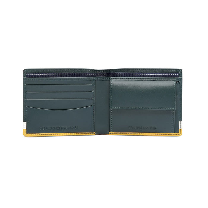 Tommy Hilfiger Samos Men'S Global Coin Wallet Green+White