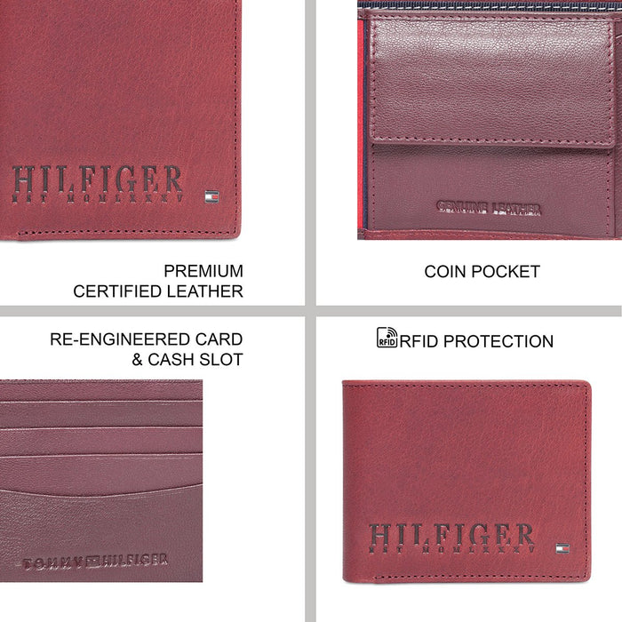 Tommy Hilfiger Orkney Men's Global Coin Wallet Wine