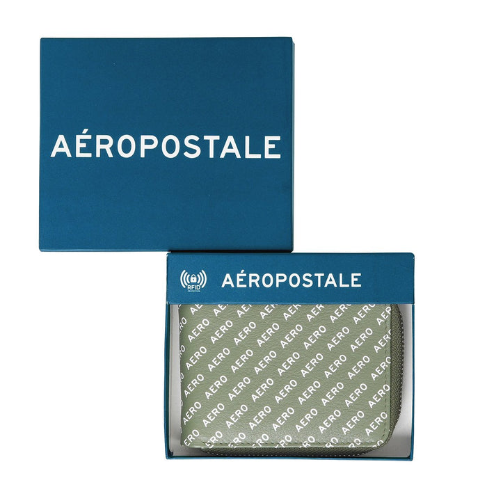 Aeropostale Largo Men's Zip Around Wallet Olive