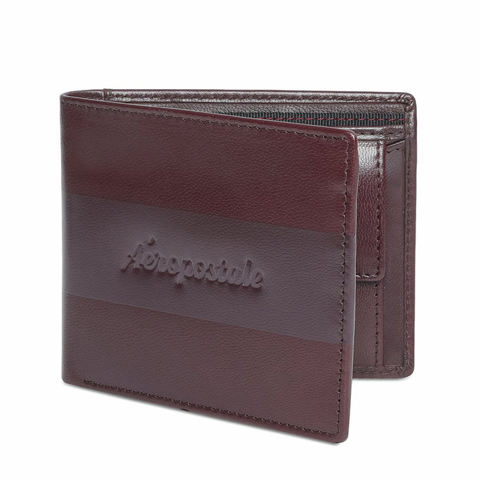 Aeropostale Pompano Men's Global Coin Wallet Wine