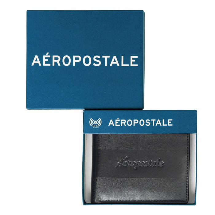 Aeropostale Pompano Men's Global Coin Wallet Black