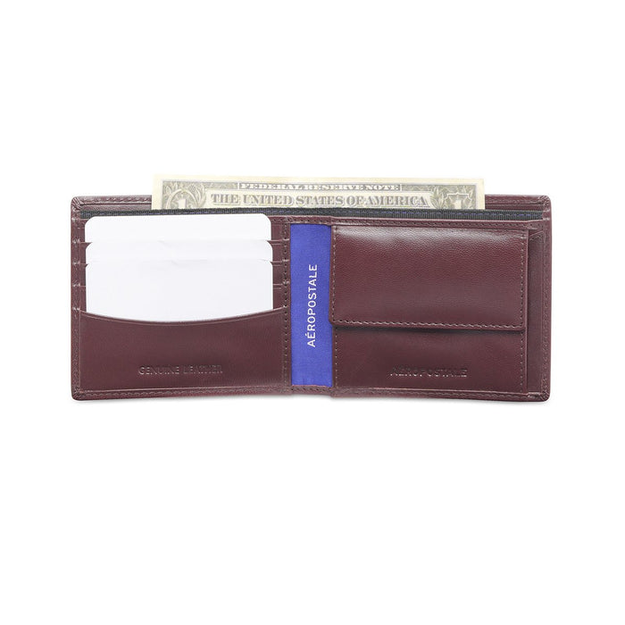 Aeropostale Sanjose Men's Global Coin Wallet Wine