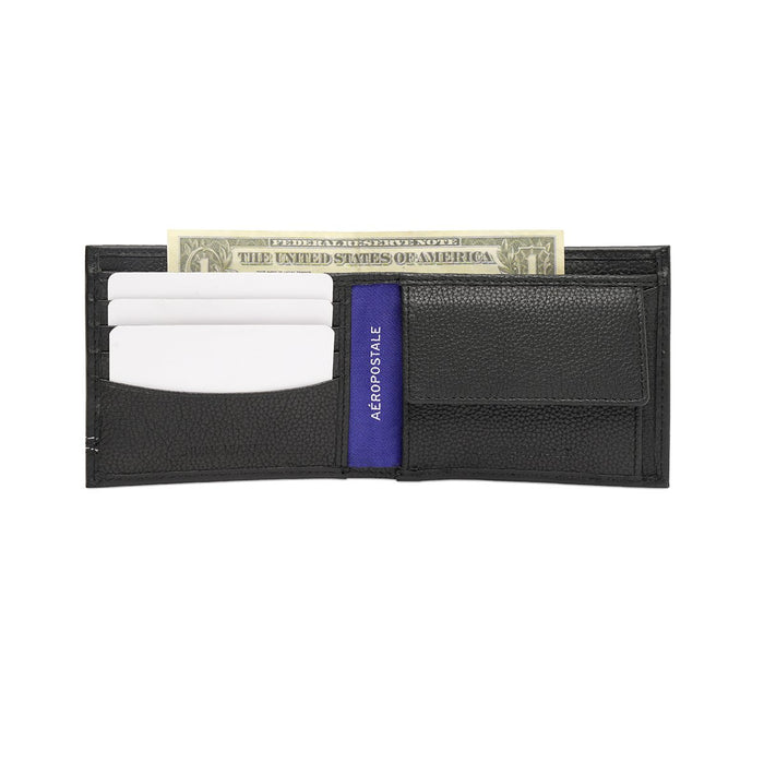 Aeropostale Visalia Men's Global Coin Wallet Black