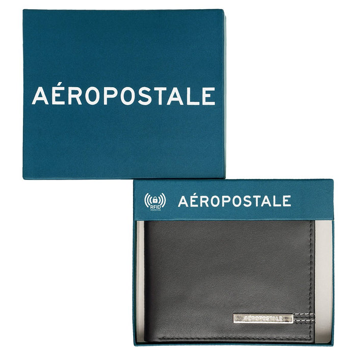 Aeropostale Visalia Men's Global Coin Wallet Black