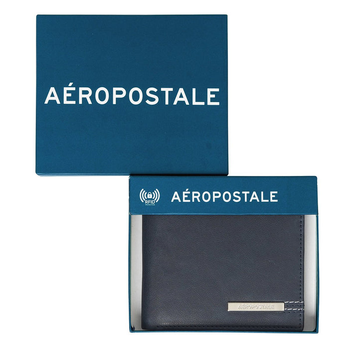 Aeropostale Visalia Mens Global Coin Wallet Navy