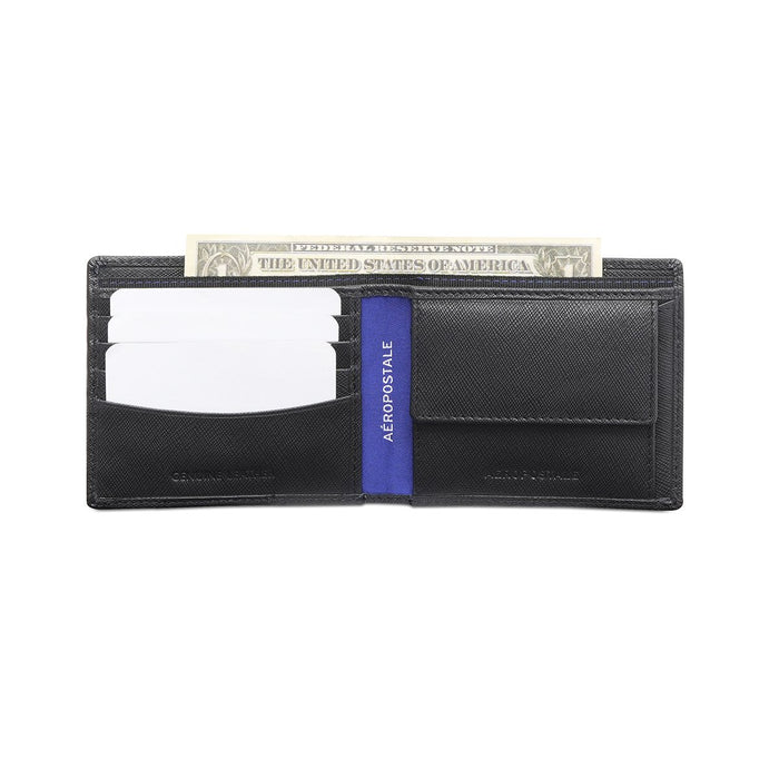 Aeropostale Marcos Men's Global Coin Wallet Black