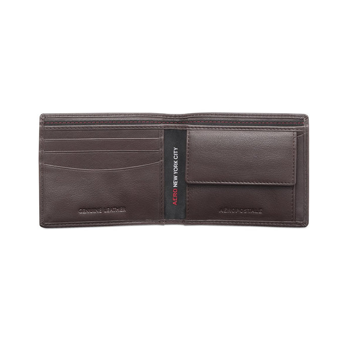 Aeropostale Vacaville Men's Global Coin Wallet Brown