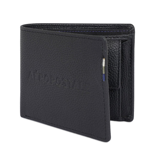 Aeropostale Rialto Men Global Coin Wallet Black