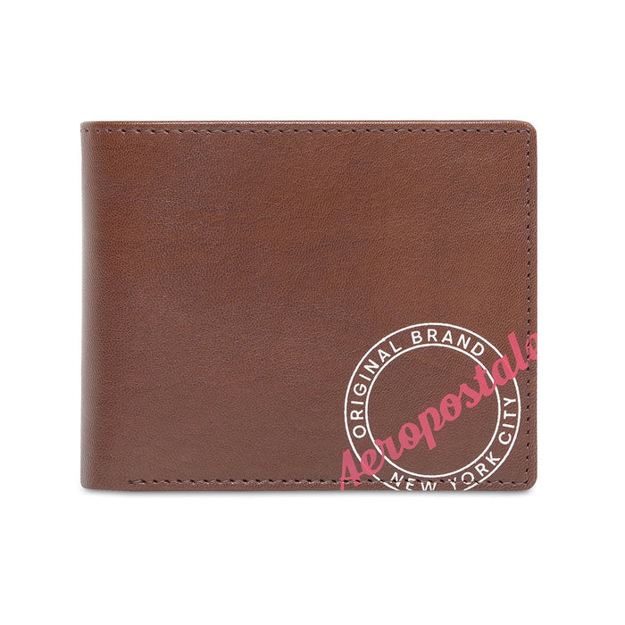 Aeropostale Yakima Mens Global Coin Wallet Brown