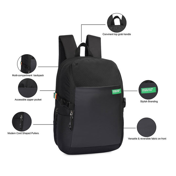 United Colors Of Benetton Kaizen Laptop Backpack Black