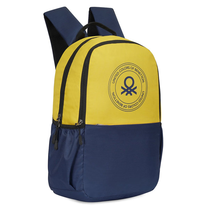 United Colors Of Benetton Inferno Laptop Backpack Yellow Navy