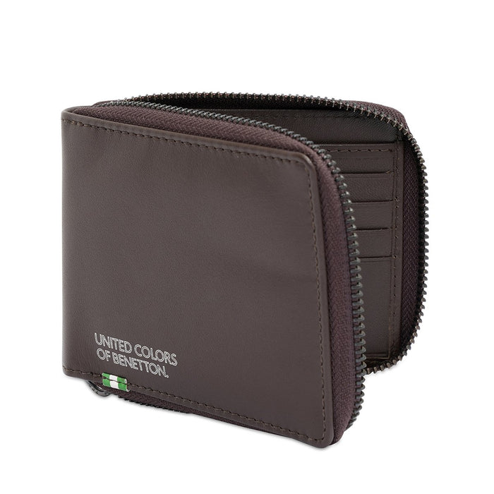 United Colors Of Benetton Polna Men's Zip Around Wallet Brown